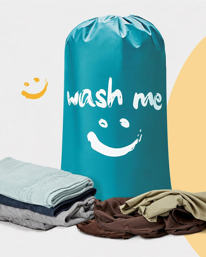 2 Pack XL Laundry Bags 28" x 40", Extra Large Dirty Clothes Organizer Holds 3-4 Loads, Machine Washable Drawstring Laundry Bag for Dorm, Camp, Laundromat, Family, Travel, Gray & Sky Blue