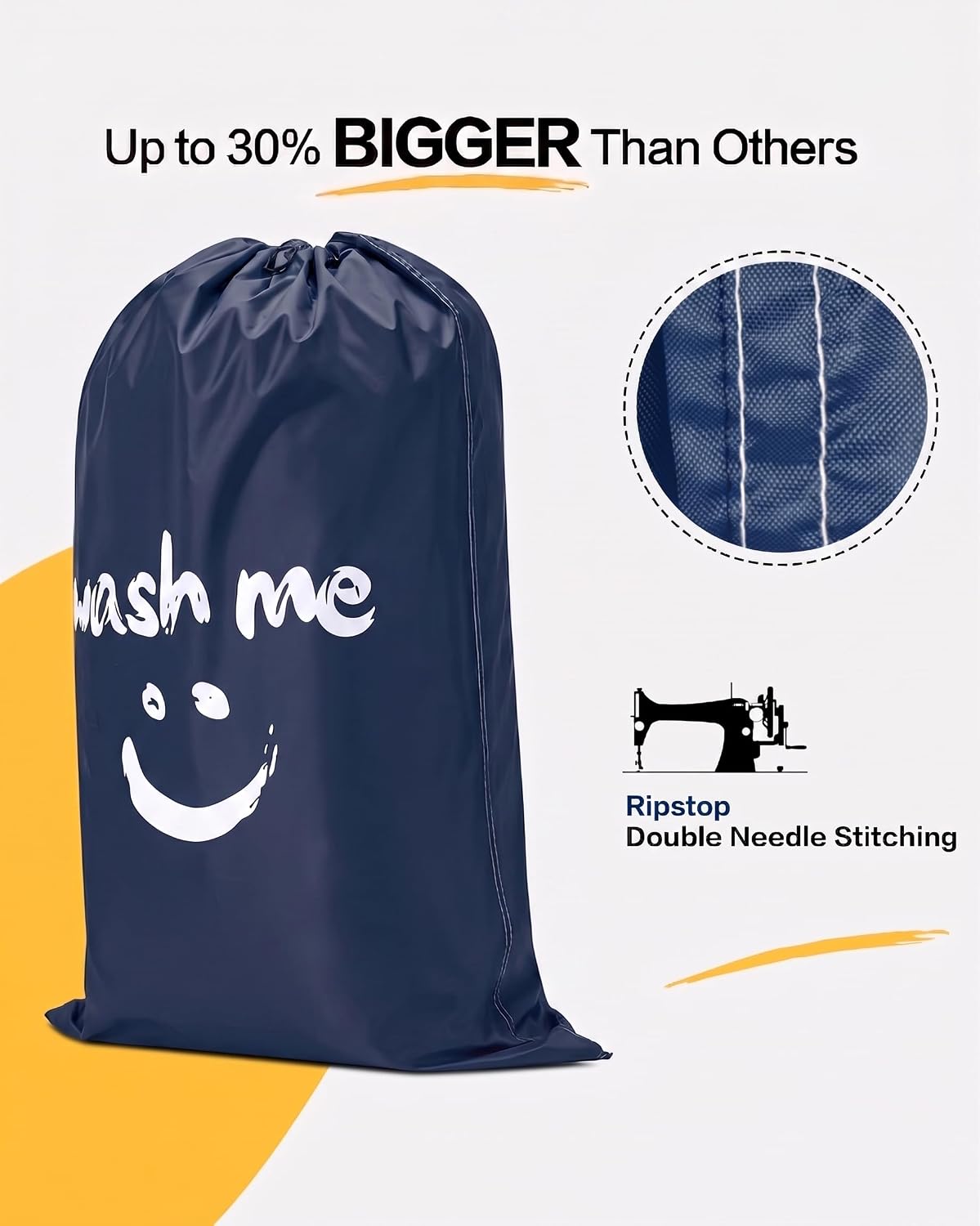 2 Pack XL Laundry Bags 28" x 40", Extra Large Dirty Clothes Organizer Holds 3-4 Loads, Machine Washable Drawstring Laundry Bag for Dorm, Camp, Laundromat, Family, Travel, Gray & Sky Blue