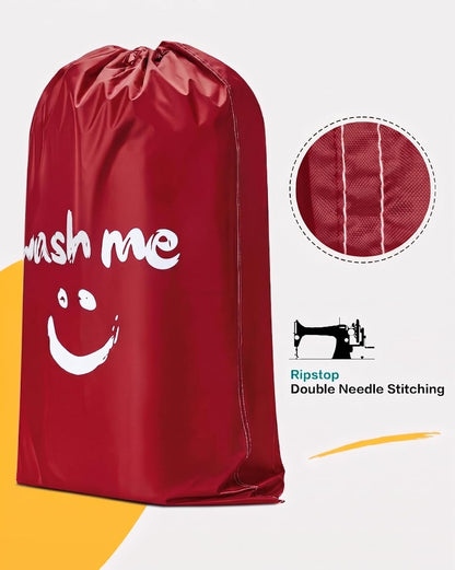 2 Pack XL Laundry Bags 28" x 40", Extra Large Dirty Clothes Organizer Holds 3-4 Loads, Machine Washable Drawstring Laundry Bag for Dorm, Camp, Laundromat, Family, Travel, Gray & Sky Blue