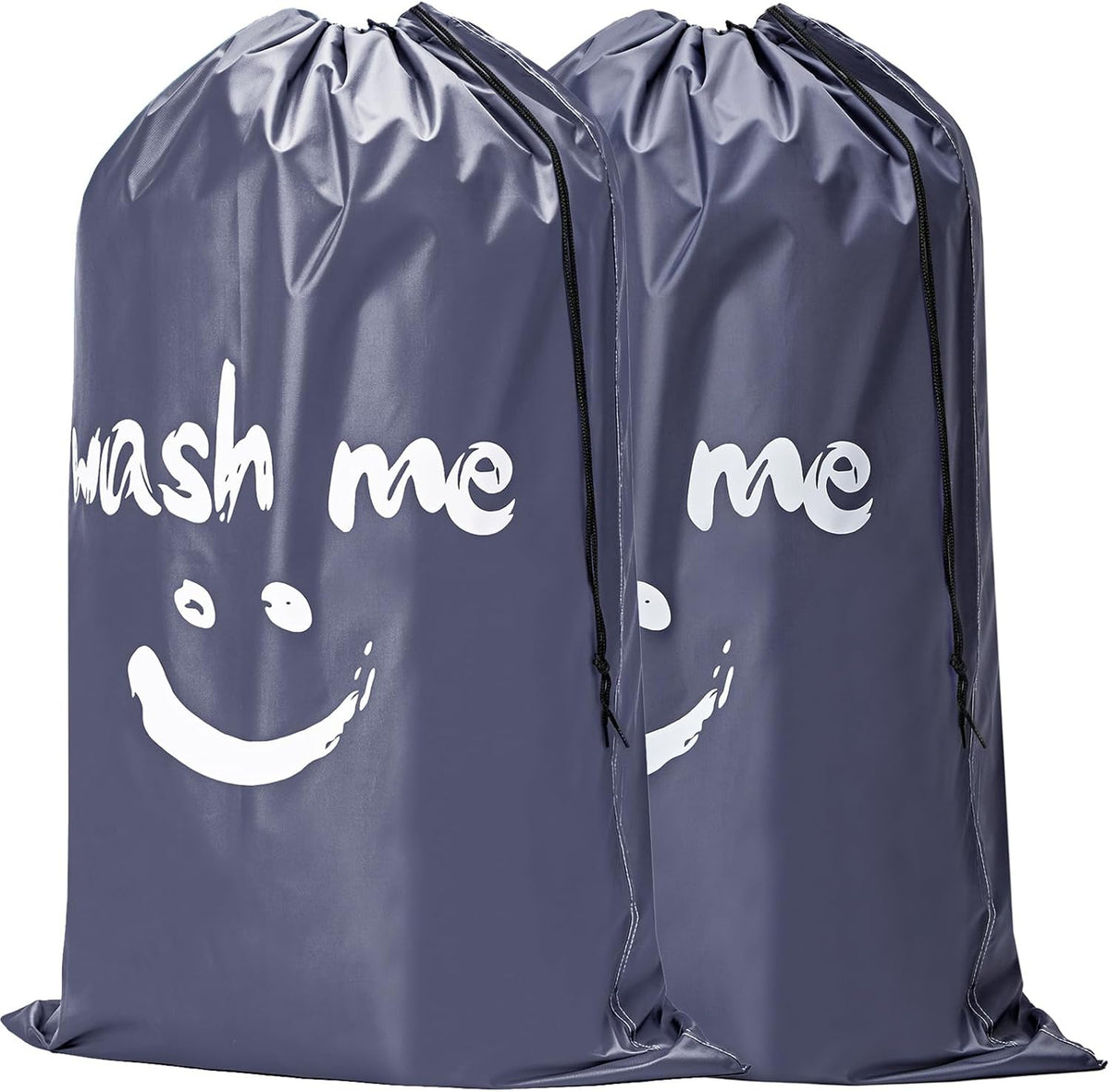 2 Pack XL Laundry Bags 28" x 40", Extra Large Dirty Clothes Organizer Holds 3-4 Loads, Machine Washable Drawstring Laundry Bag for Dorm, Camp, Laundromat, Family, Travel, Gray & Sky Blue