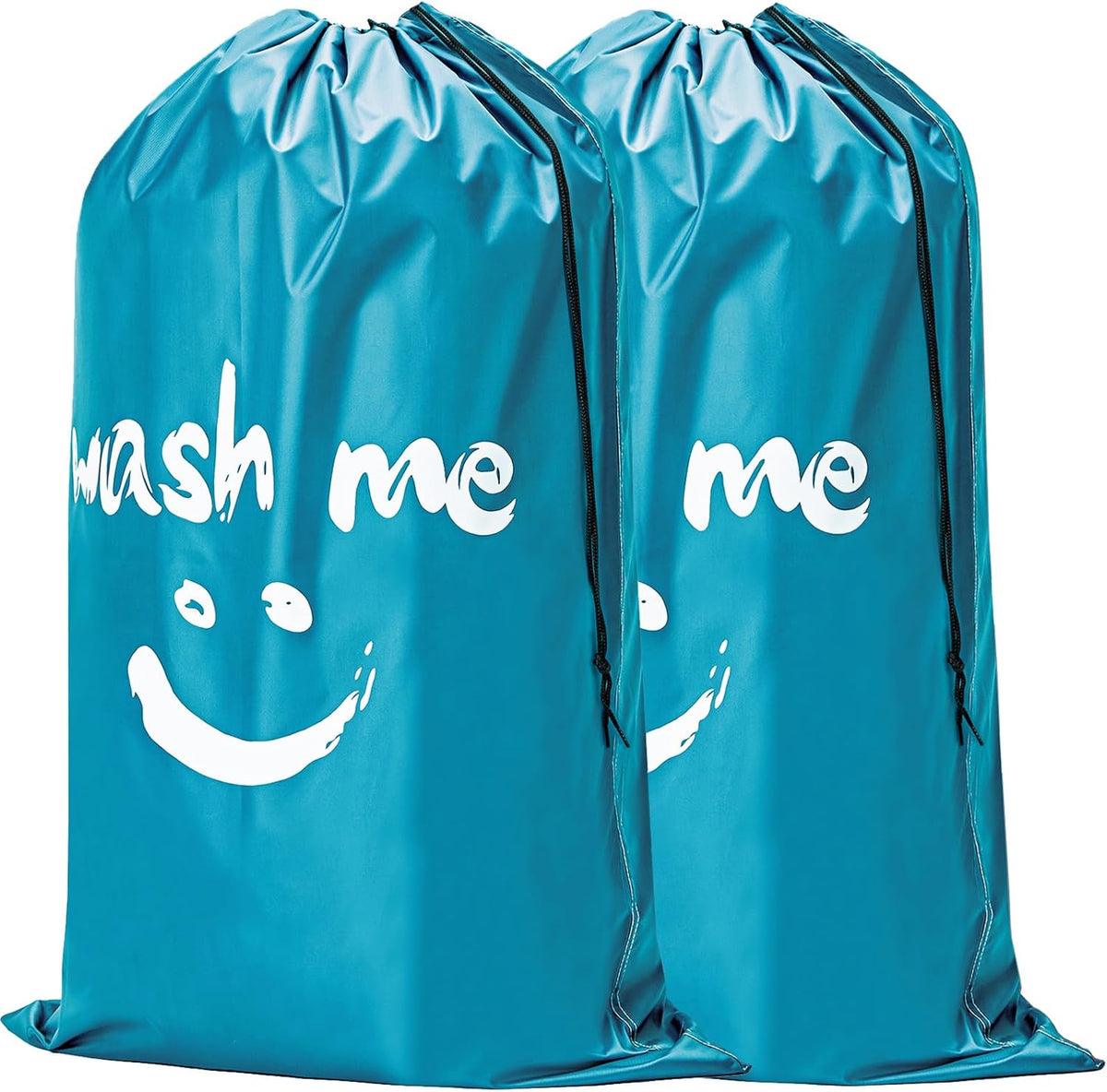 2 Pack XL Laundry Bags 28" x 40", Extra Large Dirty Clothes Organizer Holds 3-4 Loads, Machine Washable Drawstring Laundry Bag for Dorm, Camp, Laundromat, Family, Travel, Gray & Sky Blue