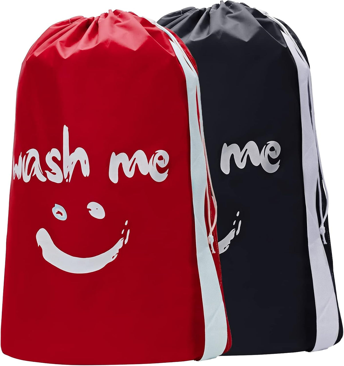 2 Pack XL Laundry Bags 28" x 40", Extra Large Dirty Clothes Organizer Holds 3-4 Loads, Machine Washable Drawstring Laundry Bag for Dorm, Camp, Laundromat, Family, Travel, Gray & Sky Blue