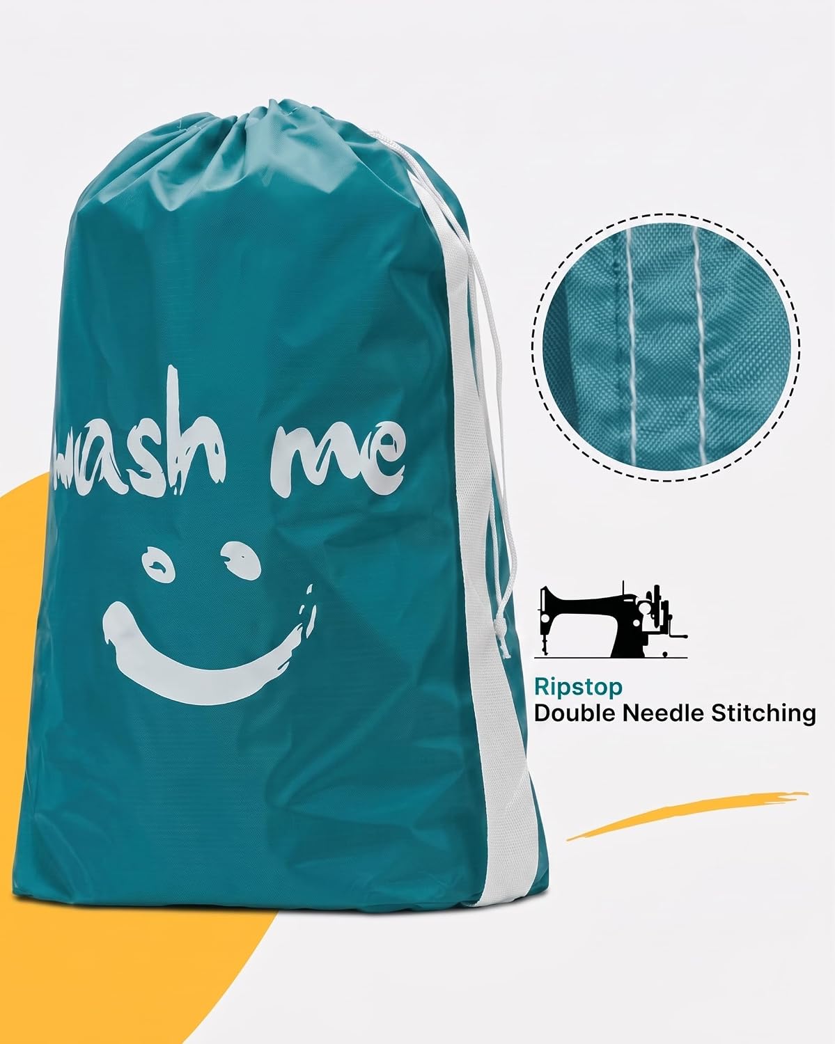 2 Pack XL Laundry Bags 28" x 40", Extra Large Dirty Clothes Organizer Holds 3-4 Loads, Machine Washable Drawstring Laundry Bag for Dorm, Camp, Laundromat, Family, Travel, Gray & Sky Blue