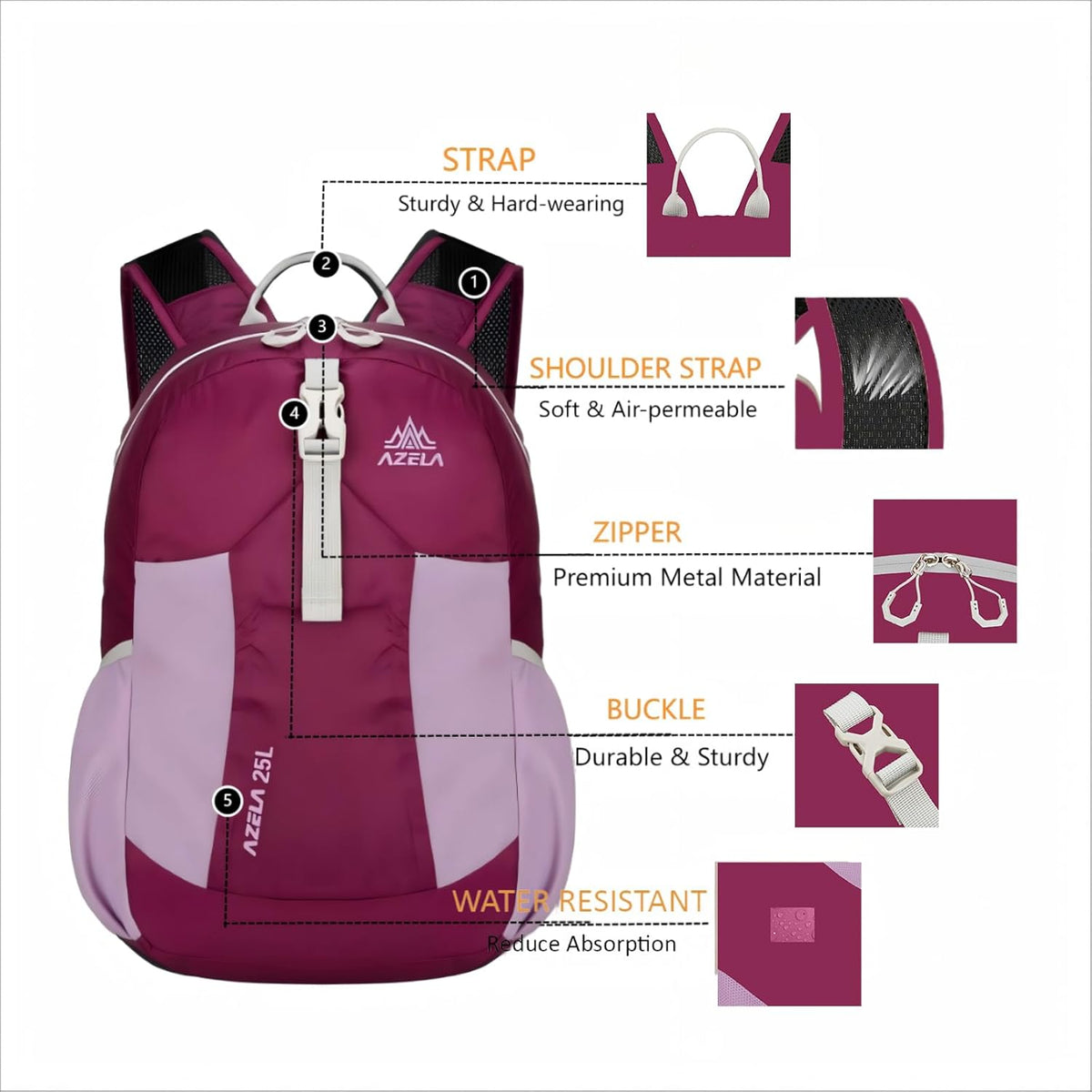 Lightweight Packable Backpack 25L Small Lightweight Backpack for Travel Hiking Daypack Foldable Daypack for Women Men Black