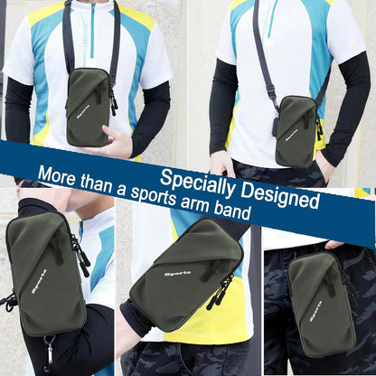 Phone Holder Arm Bands, Small Crossbody Shoulder Holsters Bag with Arm Band, Fits iPhone and All Cell Phones, Use for Running, Walking, Hiking & Biking (Plus Size,Blue)