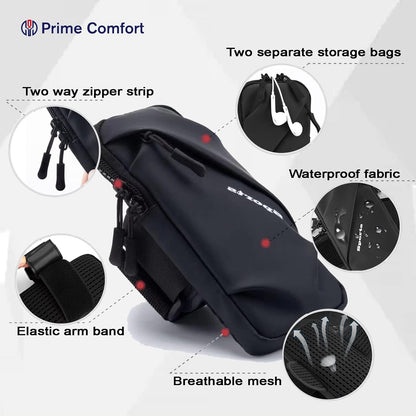 Phone Holder Arm Bands, Small Crossbody Shoulder Holsters Bag with Arm Band, Fits iPhone and All Cell Phones, Use for Running, Walking, Hiking & Biking (Plus Size,Blue)