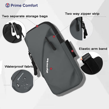 Phone Holder Arm Bands, Small Crossbody Shoulder Holsters Bag with Arm Band, Fits iPhone and All Cell Phones, Use for Running, Walking, Hiking & Biking (Plus Size,Blue)