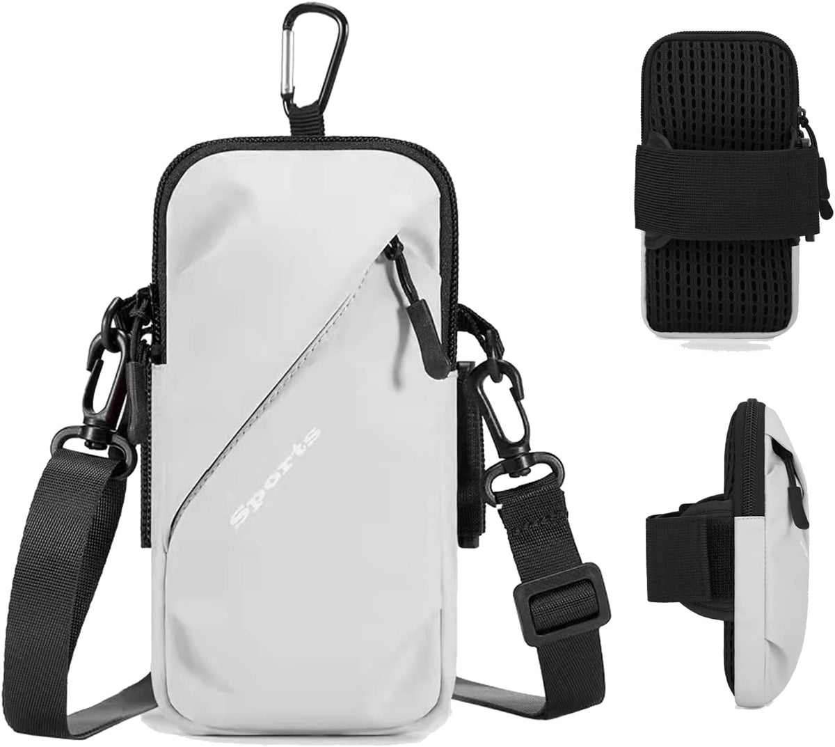 Phone Holder Arm Bands, Small Crossbody Shoulder Holsters Bag with Arm Band, Fits iPhone and All Cell Phones, Use for Running, Walking, Hiking & Biking (Plus Size,Blue)