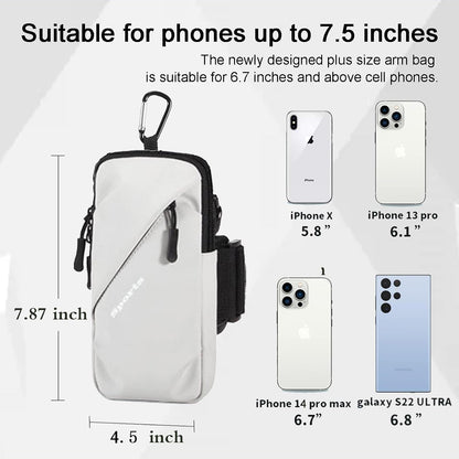 Phone Holder Arm Bands, Small Crossbody Shoulder Holsters Bag with Arm Band, Fits iPhone and All Cell Phones, Use for Running, Walking, Hiking & Biking (Plus Size,Blue)