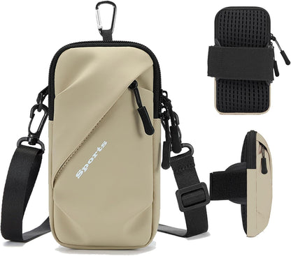 Phone Holder Arm Bands, Small Crossbody Shoulder Holsters Bag with Arm Band, Fits iPhone and All Cell Phones, Use for Running, Walking, Hiking & Biking (Plus Size,Blue)