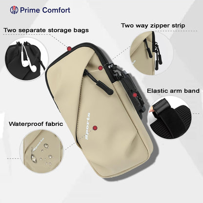 Phone Holder Arm Bands, Small Crossbody Shoulder Holsters Bag with Arm Band, Fits iPhone and All Cell Phones, Use for Running, Walking, Hiking & Biking (Plus Size,Blue)