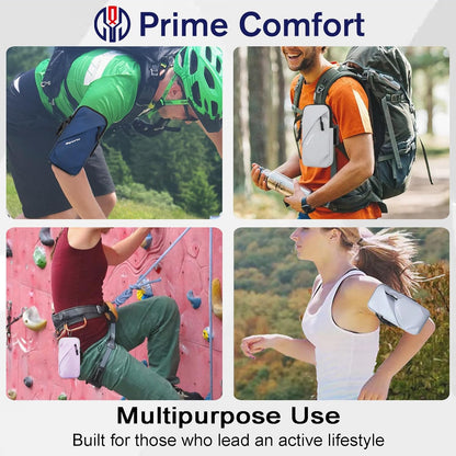 Phone Holder Arm Bands, Small Crossbody Shoulder Holsters Bag with Arm Band, Fits iPhone and All Cell Phones, Use for Running, Walking, Hiking & Biking (Plus Size,Blue)