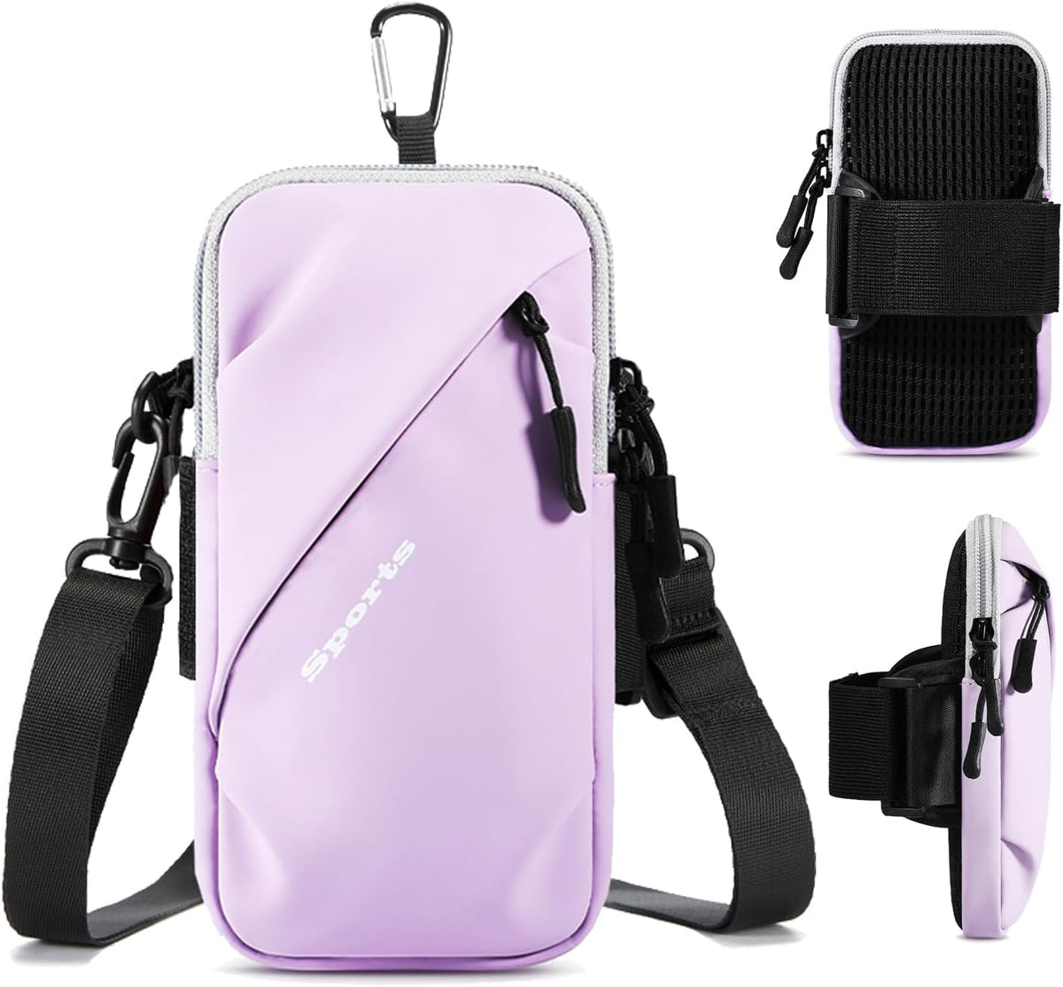 Phone Holder Arm Bands, Small Crossbody Shoulder Holsters Bag with Arm Band, Fits iPhone and All Cell Phones, Use for Running, Walking, Hiking & Biking (Plus Size,Blue)