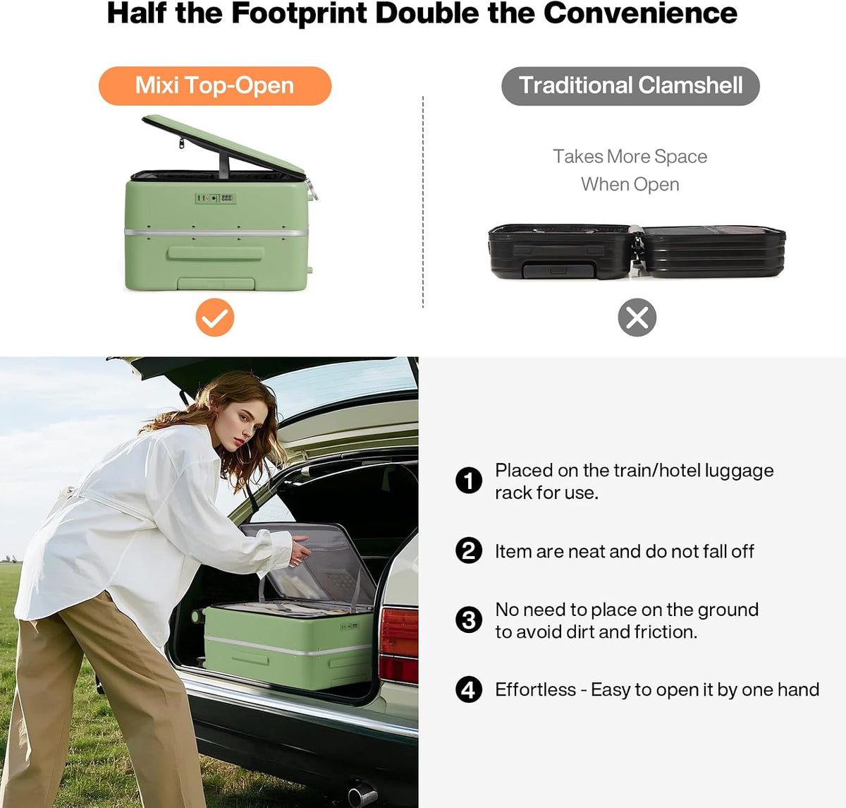 17x14x9 Carry On Luggage Underseat PC Hard Shell Suitcase Top Opening Aluminum Frame Travel Suitcases with Wheels, Smoke White