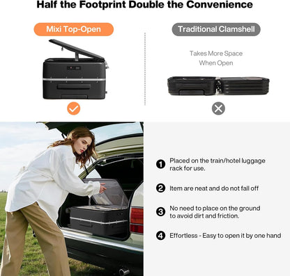 17x14x9 Carry On Luggage Underseat PC Hard Shell Suitcase Top Opening Aluminum Frame Travel Suitcases with Wheels, Smoke White