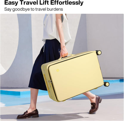 17x14x9 Carry On Luggage Underseat PC Hard Shell Suitcase Top Opening Aluminum Frame Travel Suitcases with Wheels, Smoke White