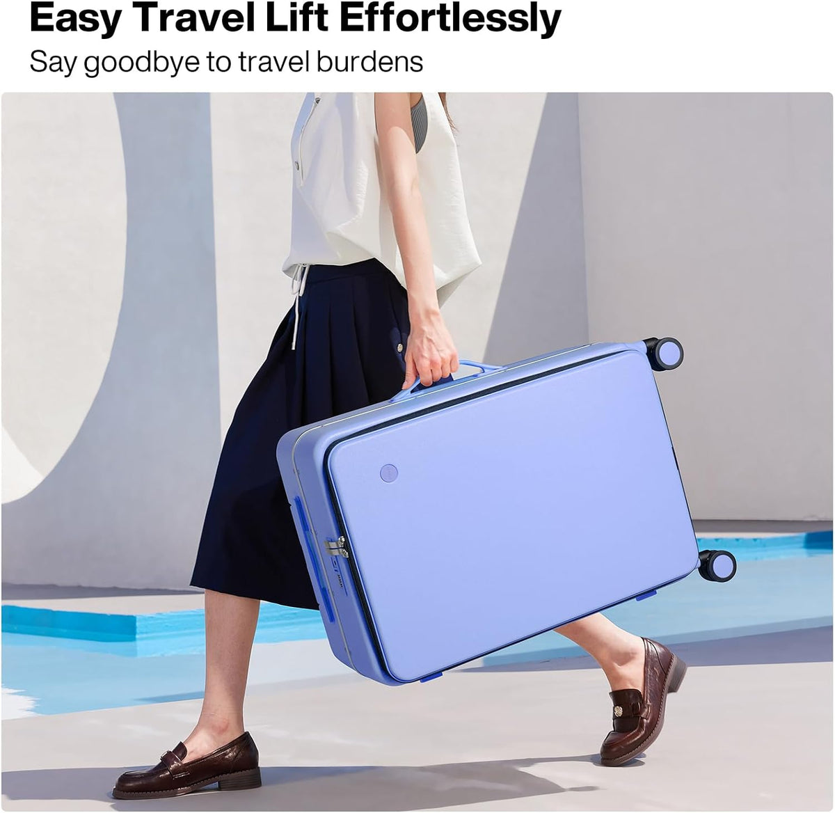 17x14x9 Carry On Luggage Underseat PC Hard Shell Suitcase Top Opening Aluminum Frame Travel Suitcases with Wheels, Smoke White