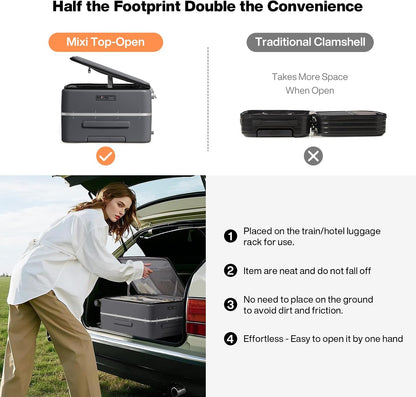 17x14x9 Carry On Luggage Underseat PC Hard Shell Suitcase Top Opening Aluminum Frame Travel Suitcases with Wheels, Smoke White