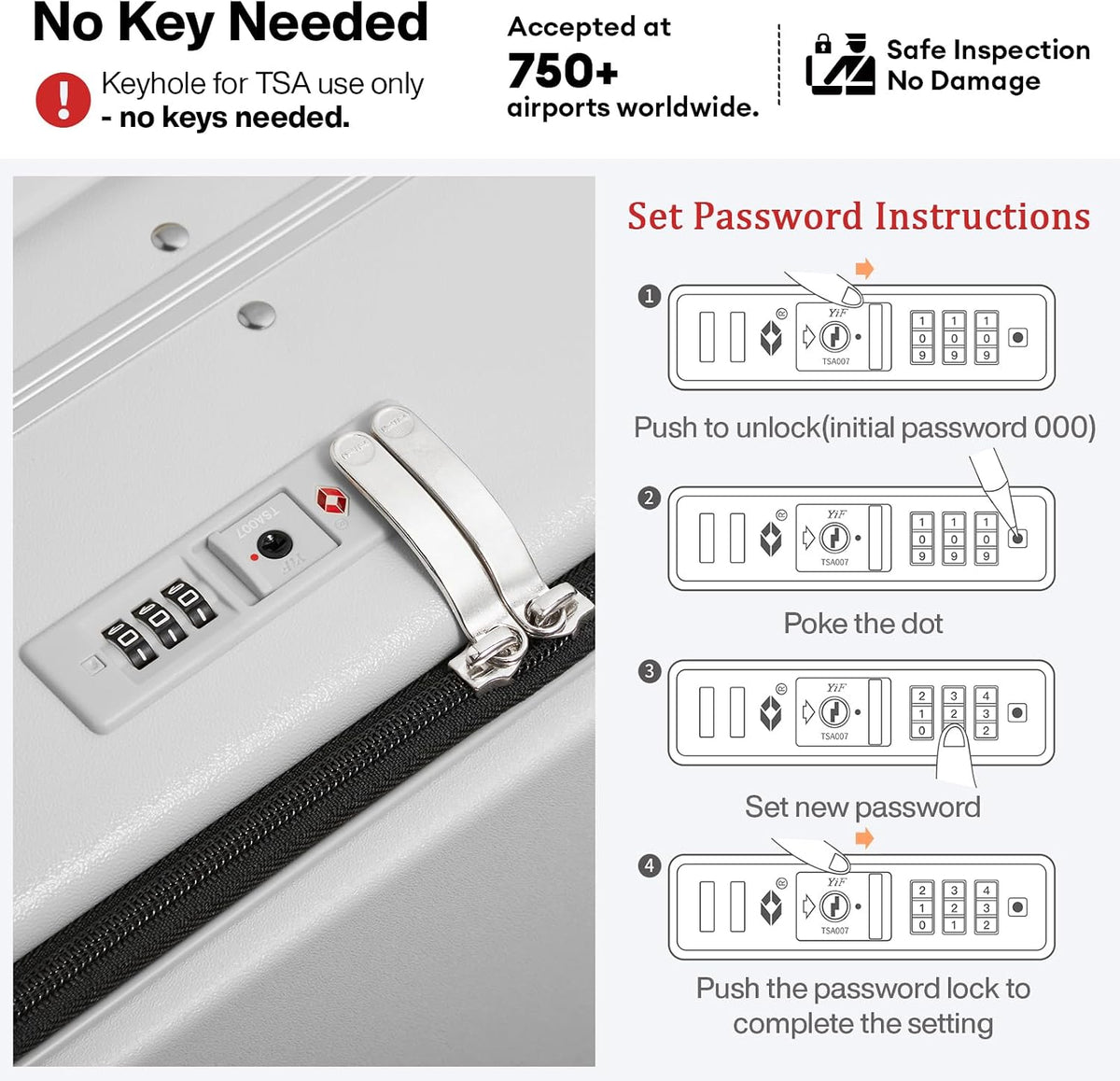 17x14x9 Carry On Luggage Underseat PC Hard Shell Suitcase Top Opening Aluminum Frame Travel Suitcases with Wheels, Smoke White