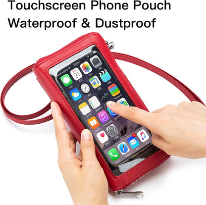 Phone Purse Crossbody Bags for Women Small Travel Wallet Touch Screen (Black)