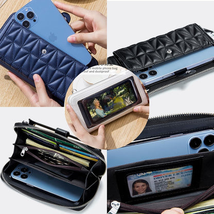 Phone Purse Crossbody Bags for Women Small Travel Wallet Touch Screen (Black)