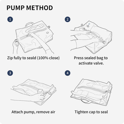Vacuum Seal Bags for Travel with Pump, Navy/Light Grey, 20+20 | Reusable Nylon, Compression Packing Cubes, Space Saving for Carry-On Suitcase & Backpack, Odor & Waterproof, 2 Pcs
