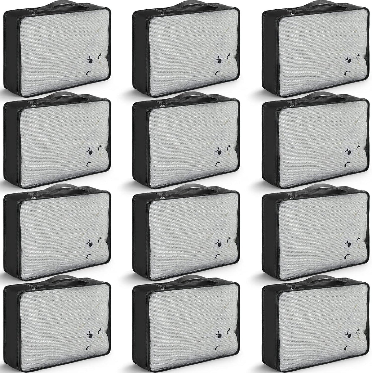 12 Pcs Large Packing Cubes Luggage Organizers for Suitcase Mesh Travel Organizer Bags Travel Packing Organizers for Traveling Camping Hiking