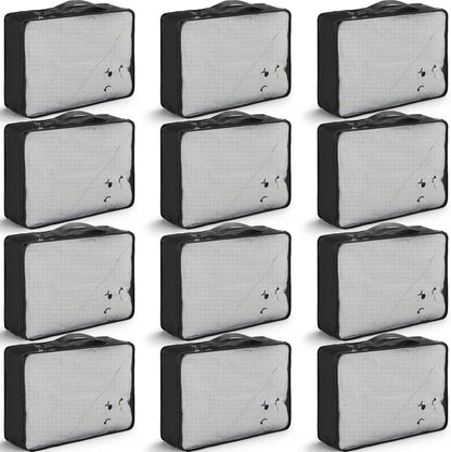 12 Pcs Large Packing Cubes Luggage Organizers for Suitcase Mesh Travel Organizer Bags Travel Packing Organizers for Traveling Camping Hiking