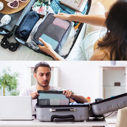 12 Pcs Large Packing Cubes Luggage Organizers for Suitcase Mesh Travel Organizer Bags Travel Packing Organizers for Traveling Camping Hiking