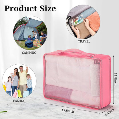 12 Pcs Large Packing Cubes Luggage Organizers for Suitcase Mesh Travel Organizer Bags Travel Packing Organizers for Traveling Camping Hiking