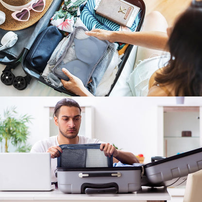 12 Pcs Large Packing Cubes Luggage Organizers for Suitcase Mesh Travel Organizer Bags Travel Packing Organizers for Traveling Camping Hiking