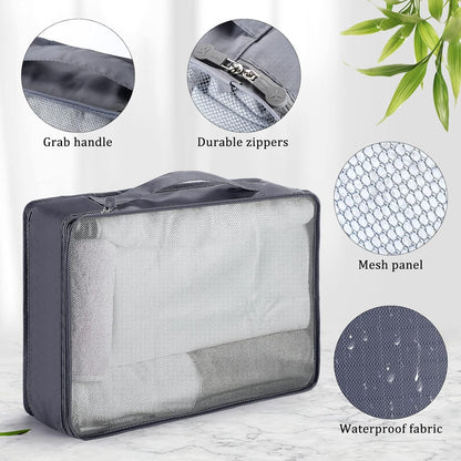 12 Pcs Large Packing Cubes Luggage Organizers for Suitcase Mesh Travel Organizer Bags Travel Packing Organizers for Traveling Camping Hiking