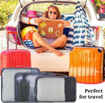 12 Pcs Large Packing Cubes Luggage Organizers for Suitcase Mesh Travel Organizer Bags Travel Packing Organizers for Traveling Camping Hiking