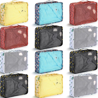 12 Pcs Large Packing Cubes Luggage Organizers for Suitcase Mesh Travel Organizer Bags Travel Packing Organizers for Traveling Camping Hiking