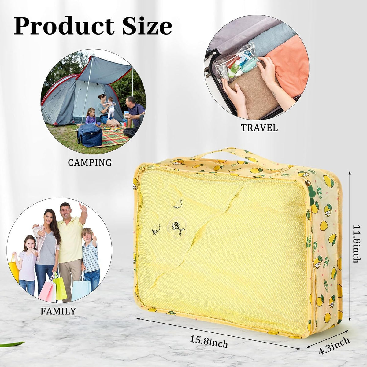 12 Pcs Large Packing Cubes Luggage Organizers for Suitcase Mesh Travel Organizer Bags Travel Packing Organizers for Traveling Camping Hiking
