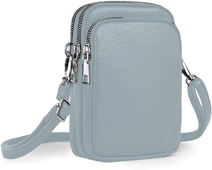 Cell Phone Purse Small Crossbody Bag for Women Men Leather Mini Shoulder Bag Wallet with Card Holder Slot Pouch Neck Strap for All Phones iPhone 17 Pro Max 16 15 Plus 14 13 up to 7.5" Black and Gold