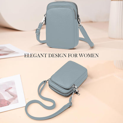 Cell Phone Purse Small Crossbody Bag for Women Men Leather Mini Shoulder Bag Wallet with Card Holder Slot Pouch Neck Strap for All Phones iPhone 17 Pro Max 16 15 Plus 14 13 up to 7.5" Black and Gold