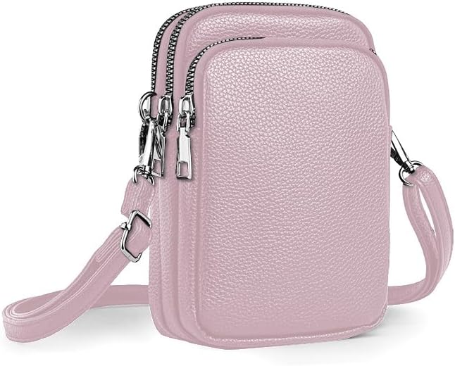 Cell Phone Purse Small Crossbody Bag for Women Men Leather Mini Shoulder Bag Wallet with Card Holder Slot Pouch Neck Strap for All Phones iPhone 17 Pro Max 16 15 Plus 14 13 up to 7.5" Black and Gold