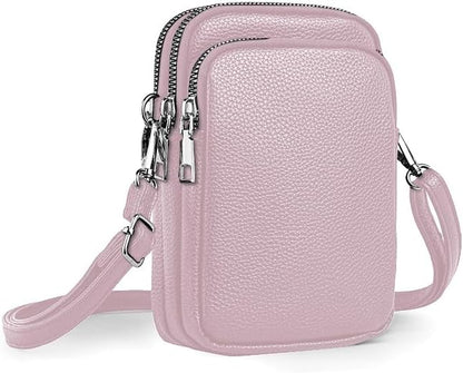 Cell Phone Purse Small Crossbody Bag for Women Men Leather Mini Shoulder Bag Wallet with Card Holder Slot Pouch Neck Strap for All Phones iPhone 17 Pro Max 16 15 Plus 14 13 up to 7.5" Black and Gold