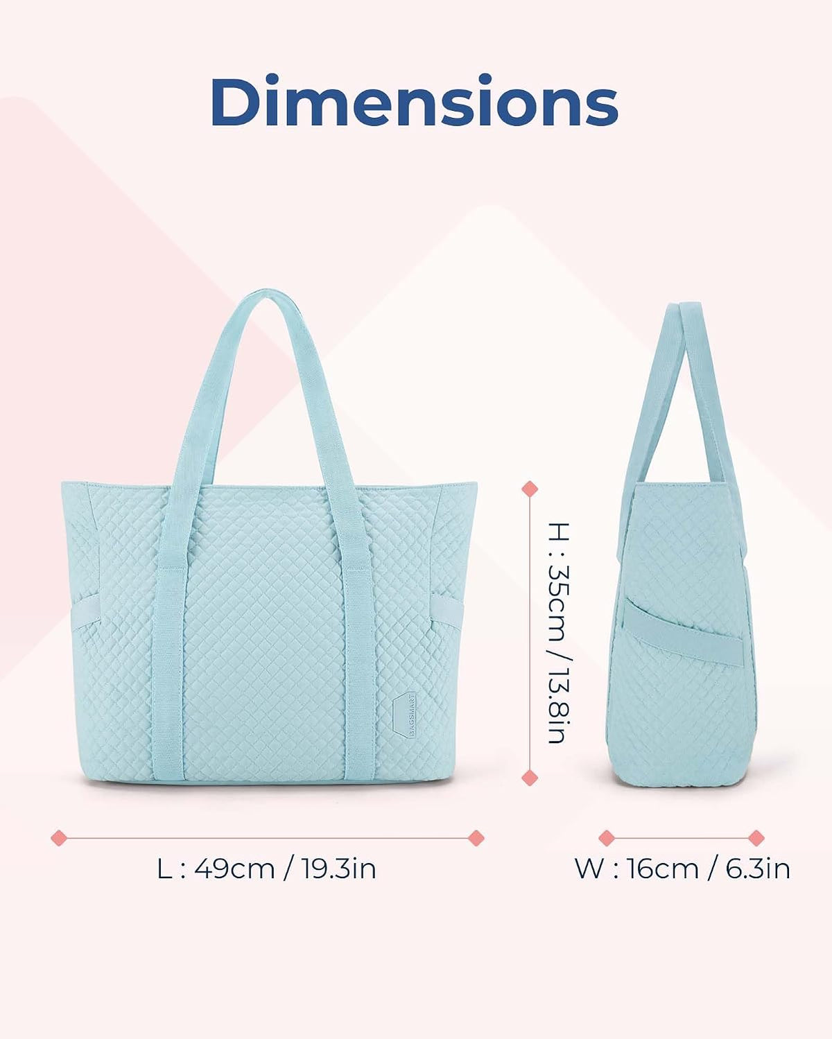 Crush Tote Bag for Women, 20L Puffer Work Tote with Zipper, Travel Essentials Quilted Nurse Hospital Bag