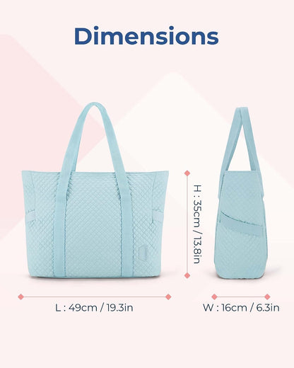Crush Tote Bag for Women, 20L Puffer Work Tote with Zipper, Travel Essentials Quilted Nurse Hospital Bag