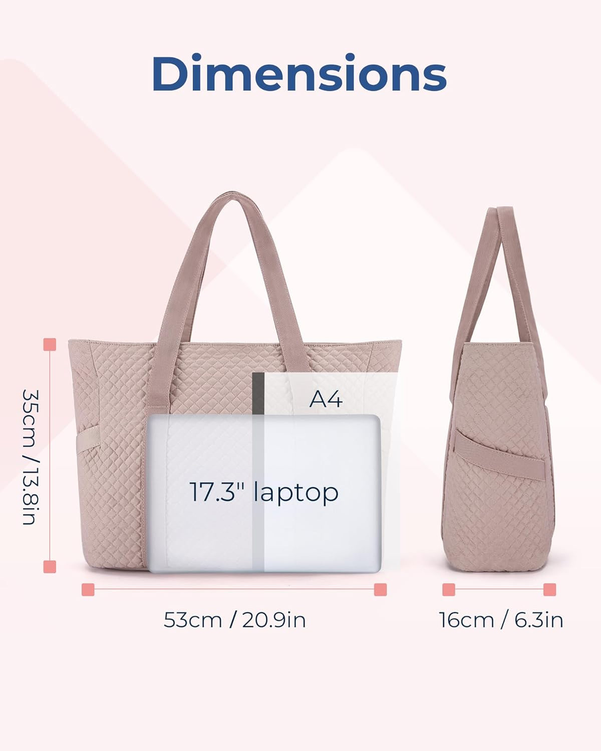 Crush Tote Bag for Women, 20L Puffer Work Tote with Zipper, Travel Essentials Quilted Nurse Hospital Bag