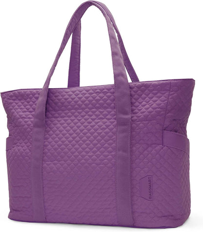 Crush Tote Bag for Women, 20L Puffer Work Tote with Zipper, Travel Essentials Quilted Nurse Hospital Bag