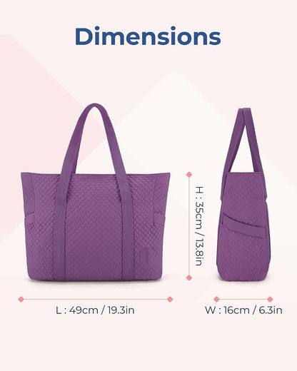 Crush Tote Bag for Women, 20L Puffer Work Tote with Zipper, Travel Essentials Quilted Nurse Hospital Bag