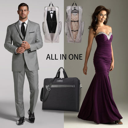 BESMART Garment Bags for Travel, 51" Large Suit Bag for Business Trips | Waterproof,Hangs 3 Suits,Foldable,Wrinkle Free Spacious Luggage Suit Cover,Adjustable Strap,Carry On Flight Approved,Black