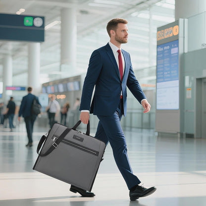 BESMART Garment Bags for Travel, 51" Large Suit Bag for Business Trips | Waterproof,Hangs 3 Suits,Foldable,Wrinkle Free Spacious Luggage Suit Cover,Adjustable Strap,Carry On Flight Approved,Black