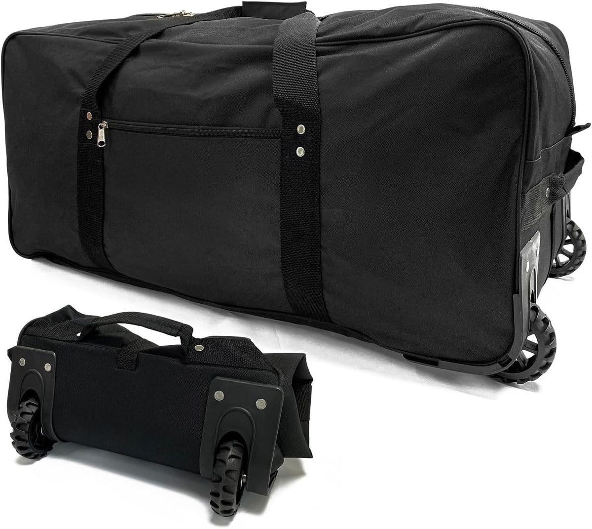 36" Huge Bag with Wheels Extra Large Foldable Duffel Bag Collapsible Rolling Travel Bag Heavy-Duty Cargo Duffle for Travel, Camping & Moving, Water-Resistant 600D Oxford, Black