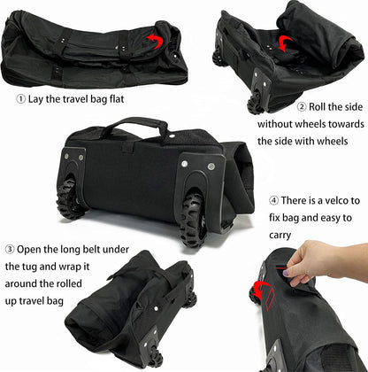 36" Huge Bag with Wheels Extra Large Foldable Duffel Bag Collapsible Rolling Travel Bag Heavy-Duty Cargo Duffle for Travel, Camping & Moving, Water-Resistant 600D Oxford, Black