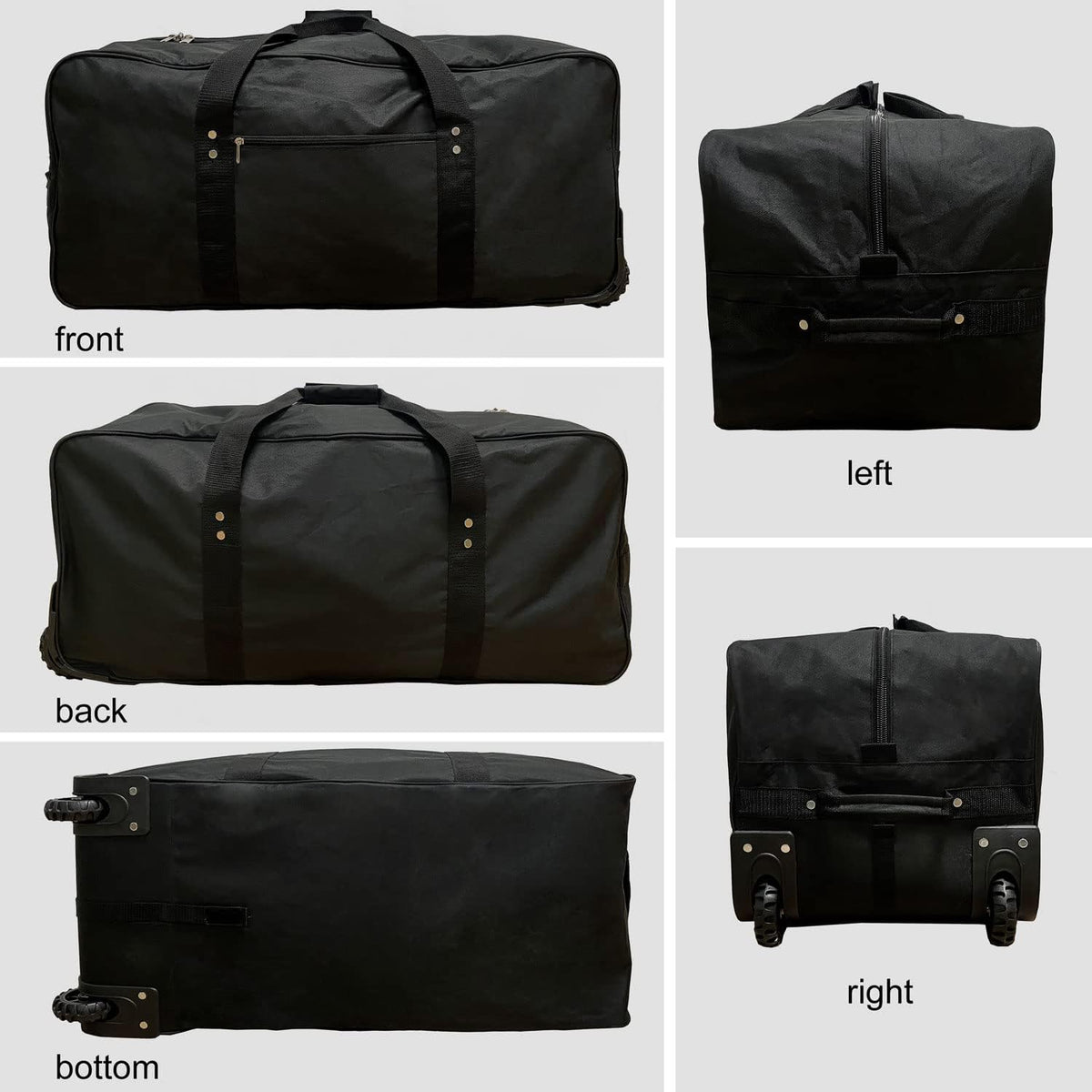 36" Huge Bag with Wheels Extra Large Foldable Duffel Bag Collapsible Rolling Travel Bag Heavy-Duty Cargo Duffle for Travel, Camping & Moving, Water-Resistant 600D Oxford, Black