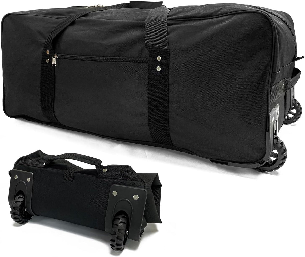 36" Huge Bag with Wheels Extra Large Foldable Duffel Bag Collapsible Rolling Travel Bag Heavy-Duty Cargo Duffle for Travel, Camping & Moving, Water-Resistant 600D Oxford, Black